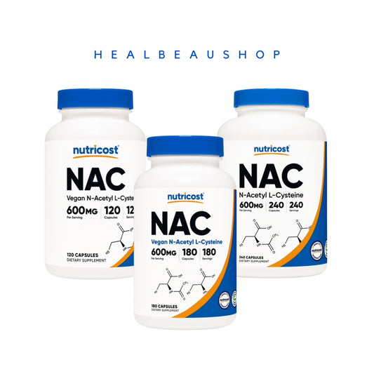 Nutricost NAC Vegan N Acetyl L Cysteine 600mg Halal Suplemen Hati & Ginjal  Original USA