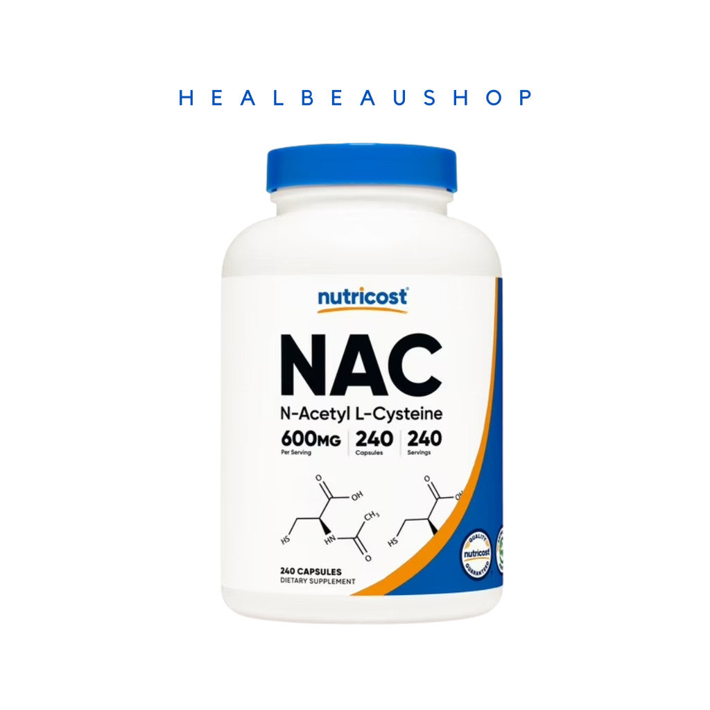 Nutricost NAC Vegan N Acetyl L Cysteine 600mg Halal Suplemen Hati & Ginjal  Original USA