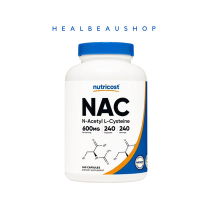 Nutricost NAC Vegan N Acetyl L Cysteine 600mg Halal Suplemen Hati & Ginjal  Original USA