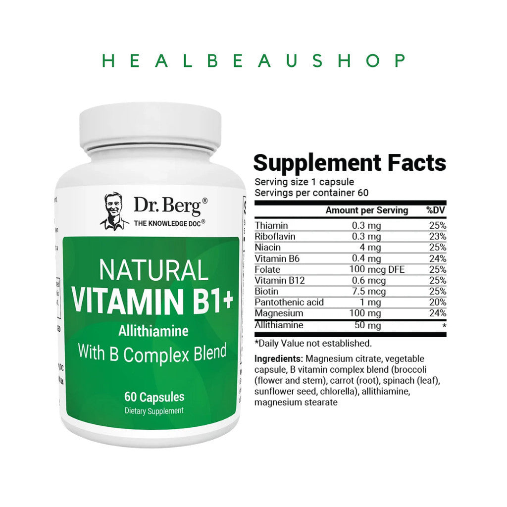 Dr. Berg Natural B1 Allithiamine B3 Niacin B12 Methylcobalamin B Complex