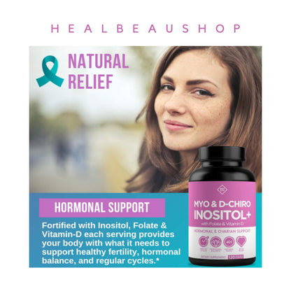 Optify Premium Inositol 2000mg Myo D-Chiro Folate Vitamin D 120caps US