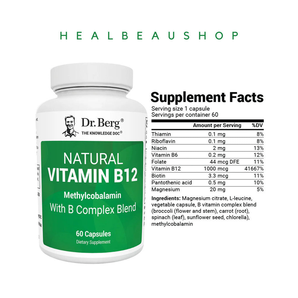 Dr. Berg Natural B1 Allithiamine B3 Niacin B12 Methylcobalamin B Complex
