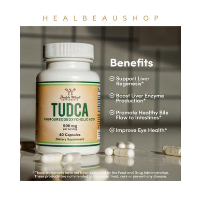 Doublewood Tudca Liver Detox Batu Empedu Tiroid 500mg 60caps Halal Ori USA