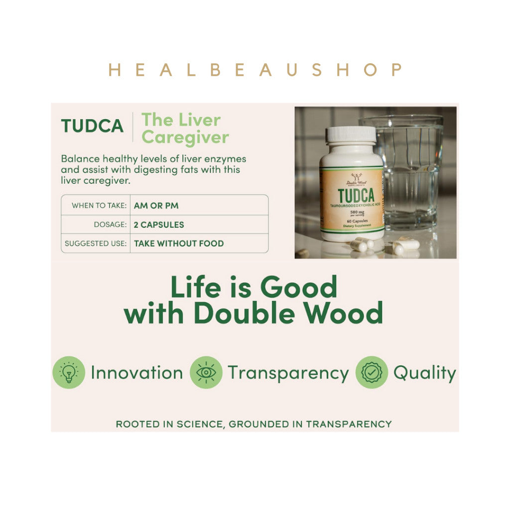Doublewood Tudca Liver Detox Batu Empedu Tiroid 500mg 60caps Halal Ori USA