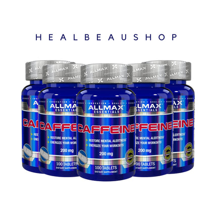 Allmax Caffeine 200mg 100tablet Stamina Performa Ketajaman Otak Ori USA