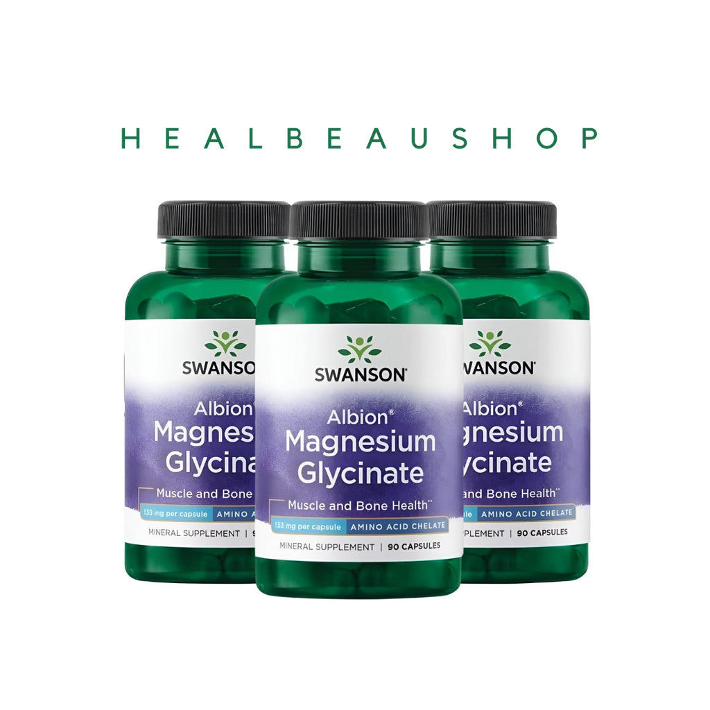 Swanson Albion Magnesium Glycinate Syaraf Otot Tulang 133mg 90caps ORI