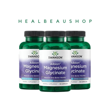 Swanson Albion Magnesium Glycinate Syaraf Otot Tulang 133mg 90caps ORI