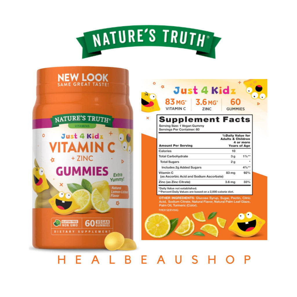 Nature's Truth Kids Probiotic Multivitamin Elderberry Melatonin Vitamin C Zinc