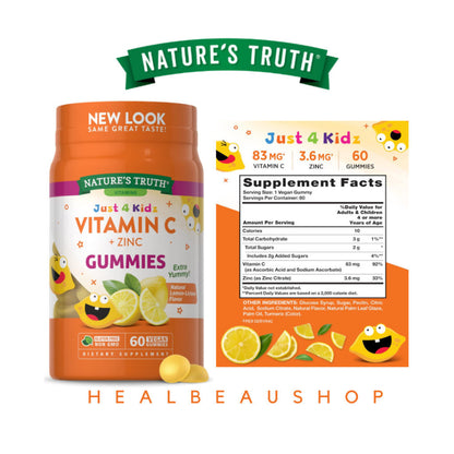 Nature's Truth Kids Probiotic Multivitamin Elderberry Melatonin Vitamin C Zinc