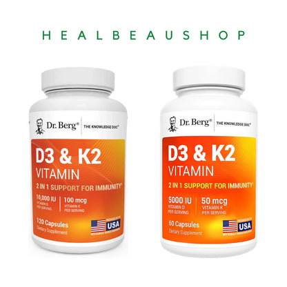 Dr. Berg D3 5000iu 10.000iu & K2 B6 Magnesium Zinc Ox Bile MCT Ori USA