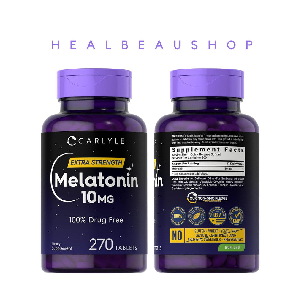 Carlyle Melatonin 10mg Suplemen Insomnia Depresi Gelisah Ori USA