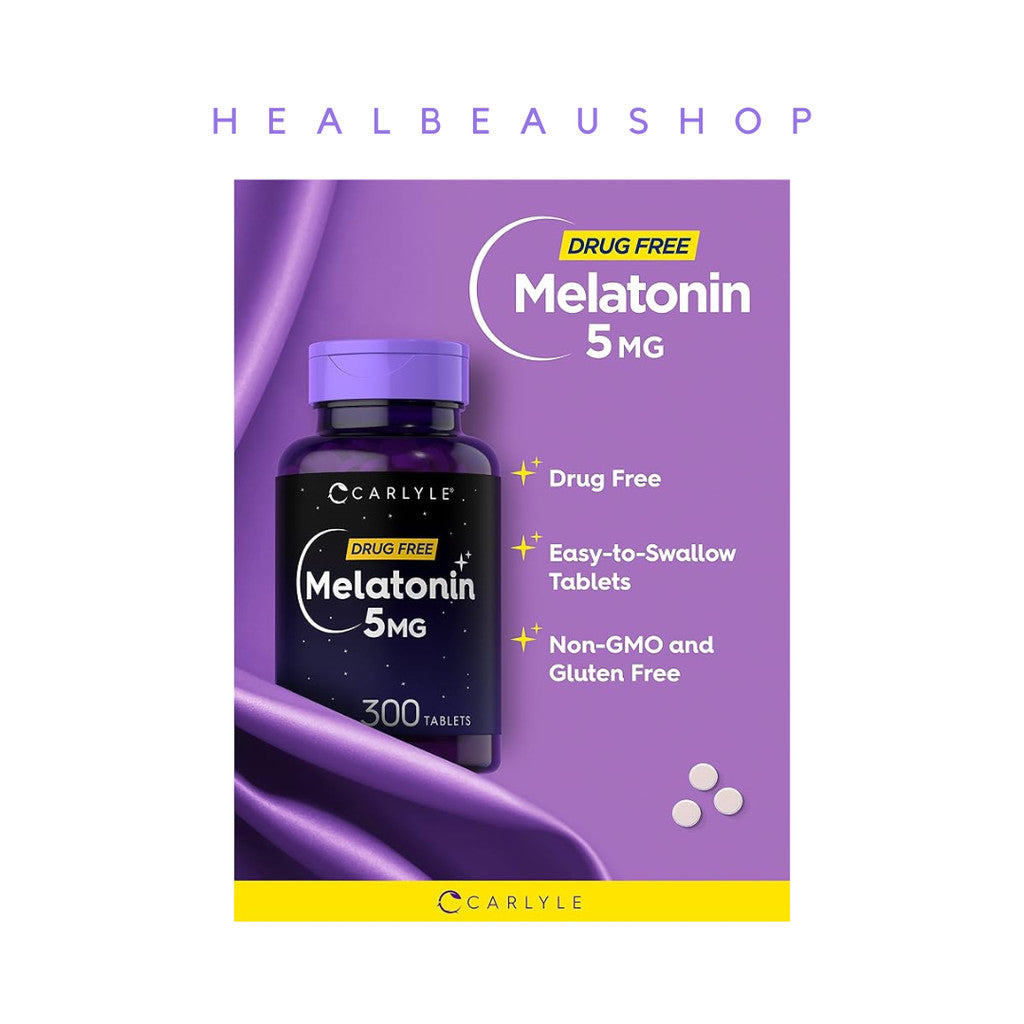 Carlyle Melatonin 5mg 300tab DF Suplemen Insomnia Depresi Gelisah Ori USA