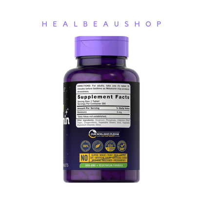 Carlyle Melatonin 5mg 300tab DF Suplemen Insomnia Depresi Gelisah Ori USA