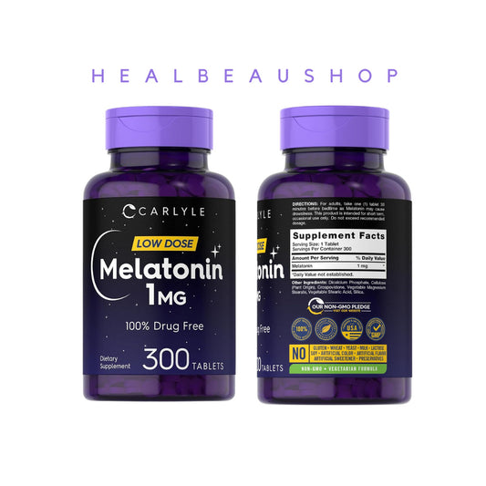 Carlyle Melatonin 1mg 300tab Suplemen Insomnia Depresi Gelisah Ori USA