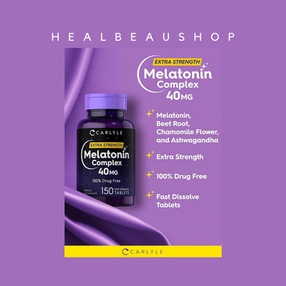 Carlyle Melatonin 40 Mg Complex Suplemen Insomnia Depresi Gelisah