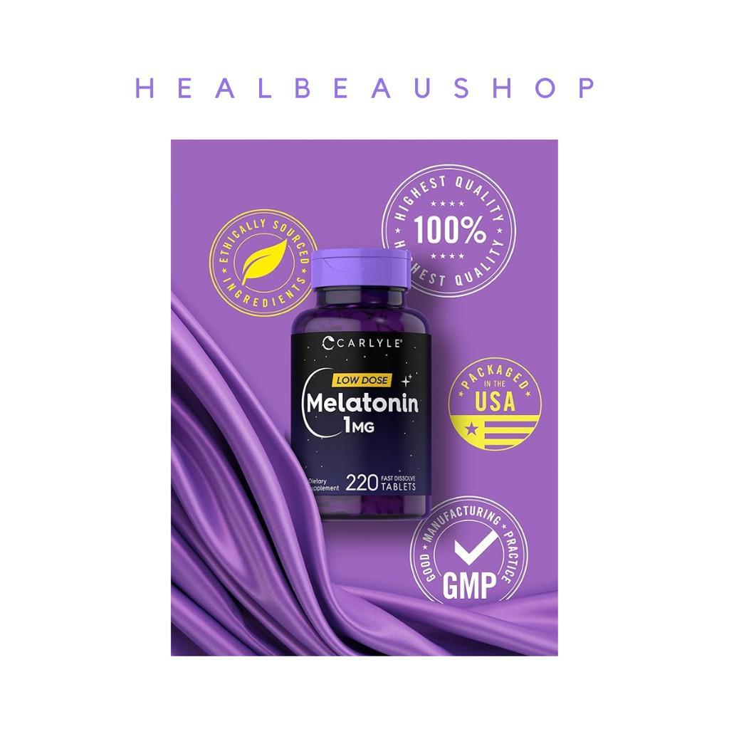 Carlyle Melatonin 1mg 220tab Suplemen Insomnia Gelisah Ori USA