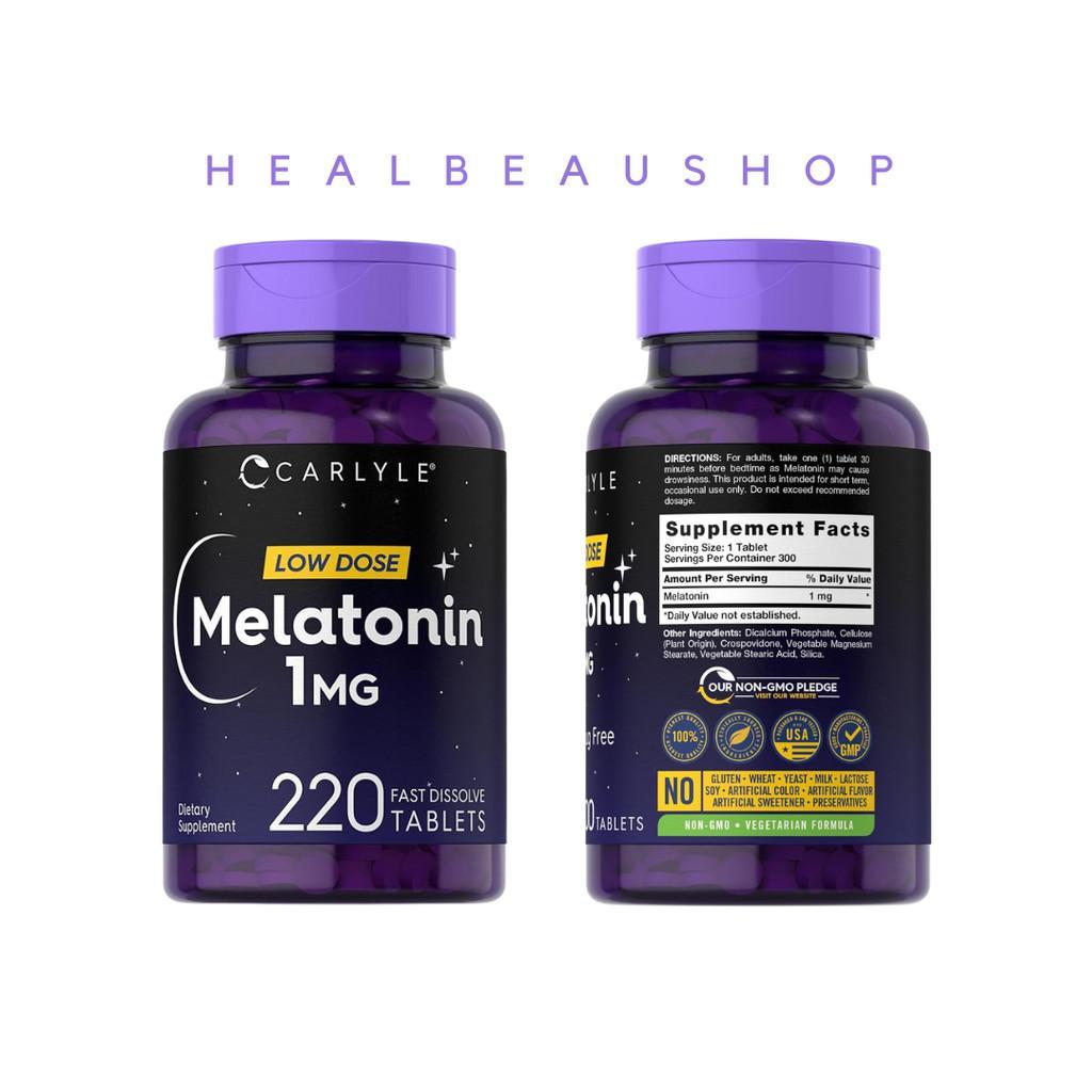 Carlyle Melatonin 1mg 220tab Suplemen Insomnia Gelisah Ori USA