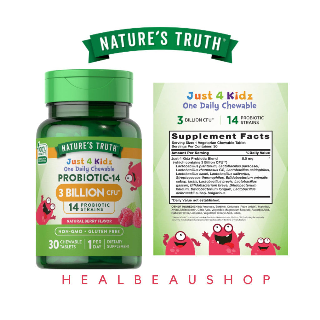 Nature's Truth Kids Probiotic Multivitamin Elderberry Melatonin Vitamin C Zinc