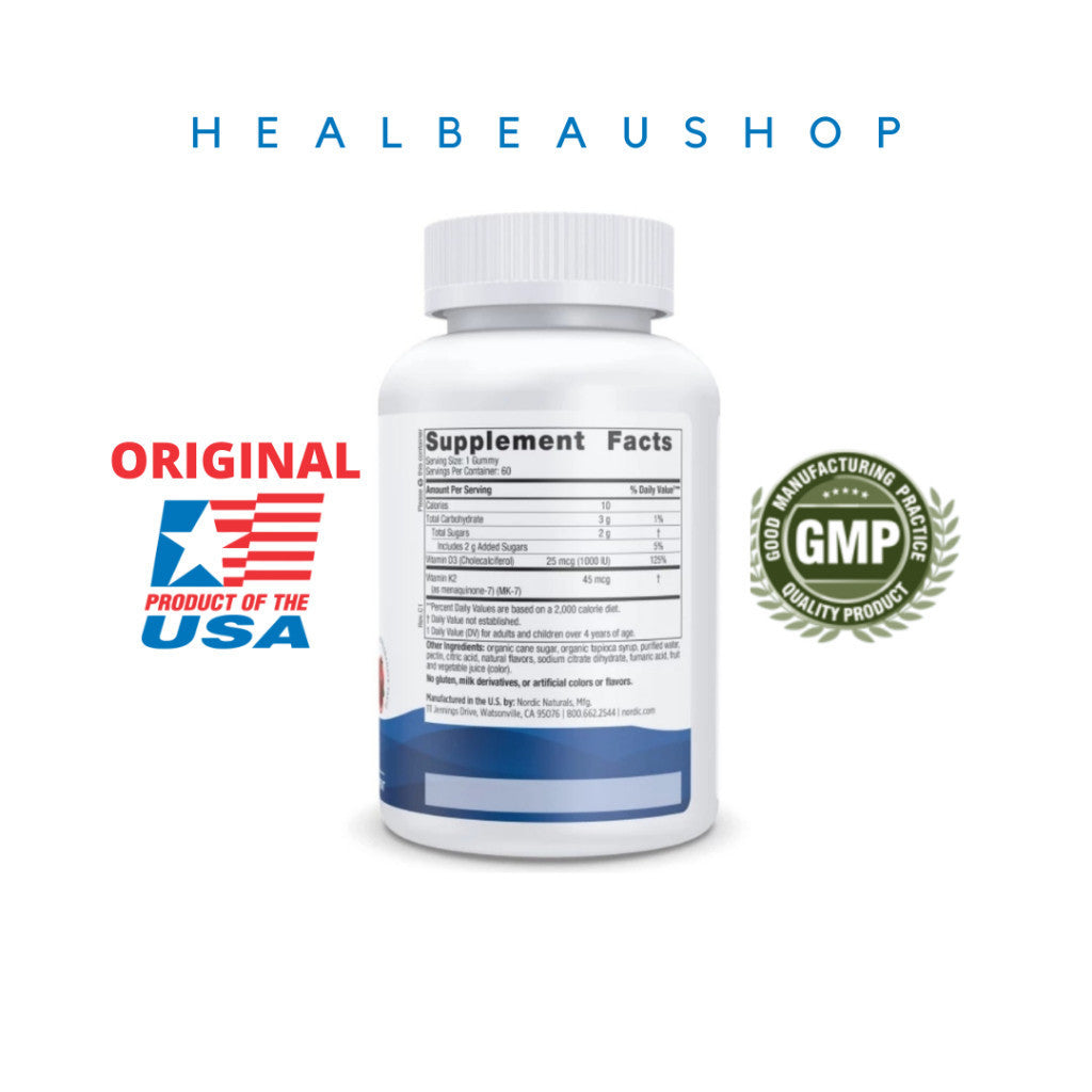 D3 K2 Anak Nordic Naturals 60 Gummies 45mcg (1000iu)