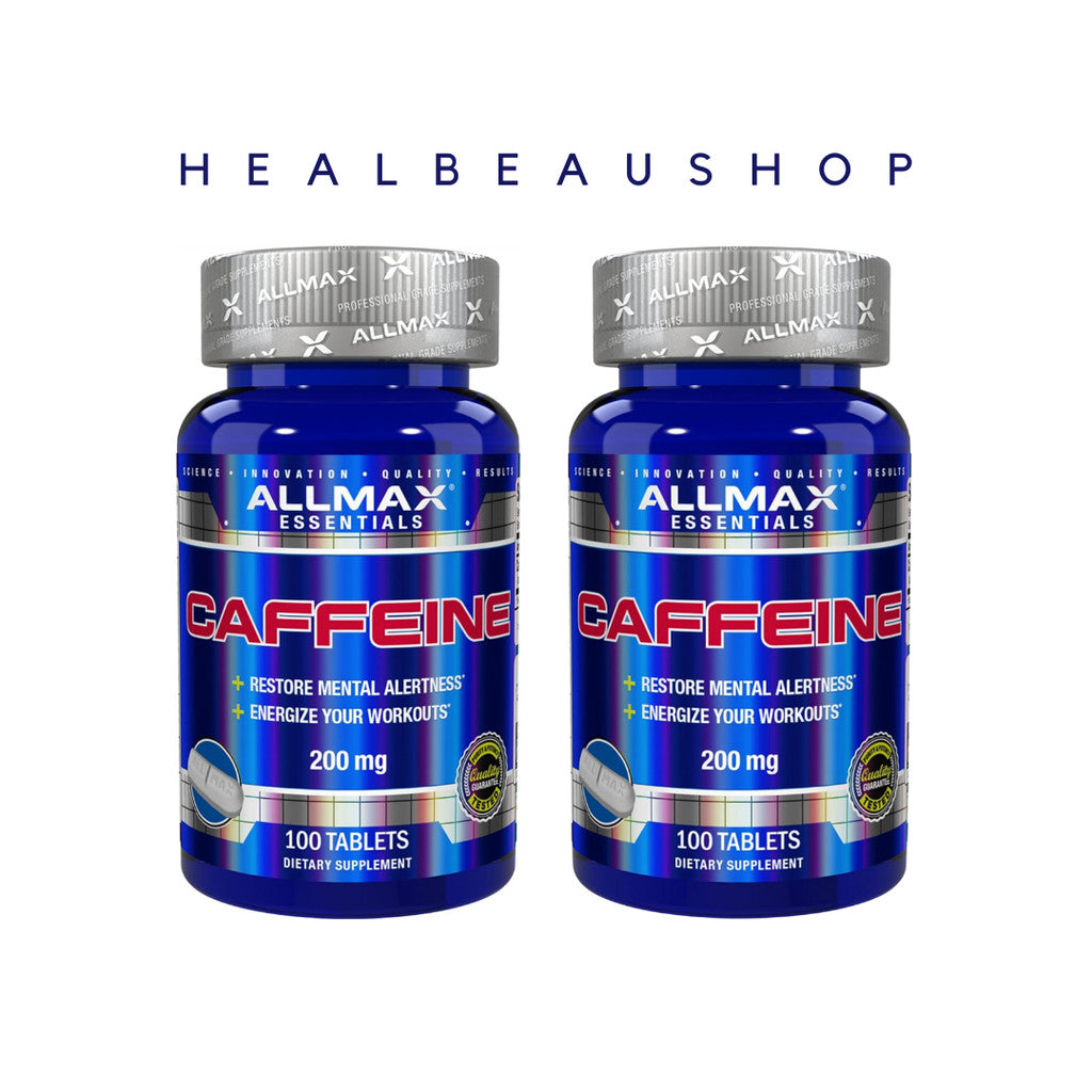 Allmax Caffeine 200mg 100tablet Stamina Performa Ketajaman Otak Ori USA