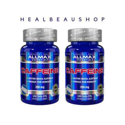 Allmax Caffeine 200mg 100tablet Stamina Performa Ketajaman Otak Ori USA