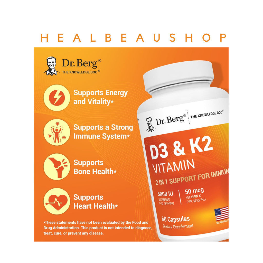 Dr. Berg D3 5000iu 10.000iu & K2 B6 Magnesium Zinc Ox Bile MCT Ori USA