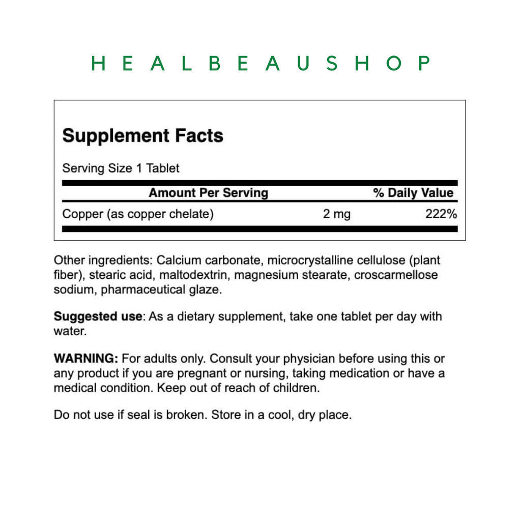 Swanson Albion Copper 2mg 300tablets Mineral Esensi Tubuh Original US