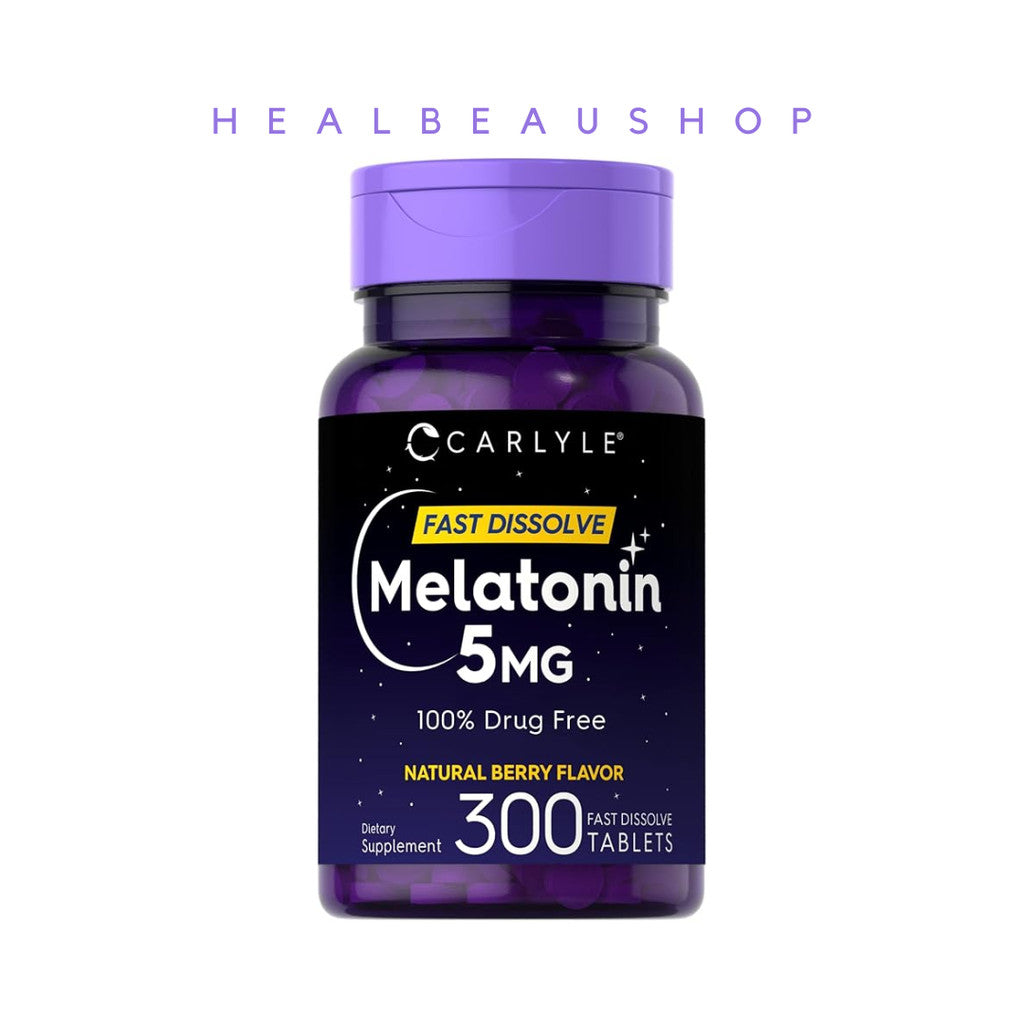 Carlyle Melatonin 5mg 300tab Berry Suplemen Insomnia Depresi Gelisah Ori USA