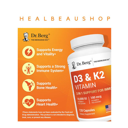 Dr. Berg D3 5000iu 10.000iu & K2 B6 Magnesium Zinc Ox Bile MCT Ori USA