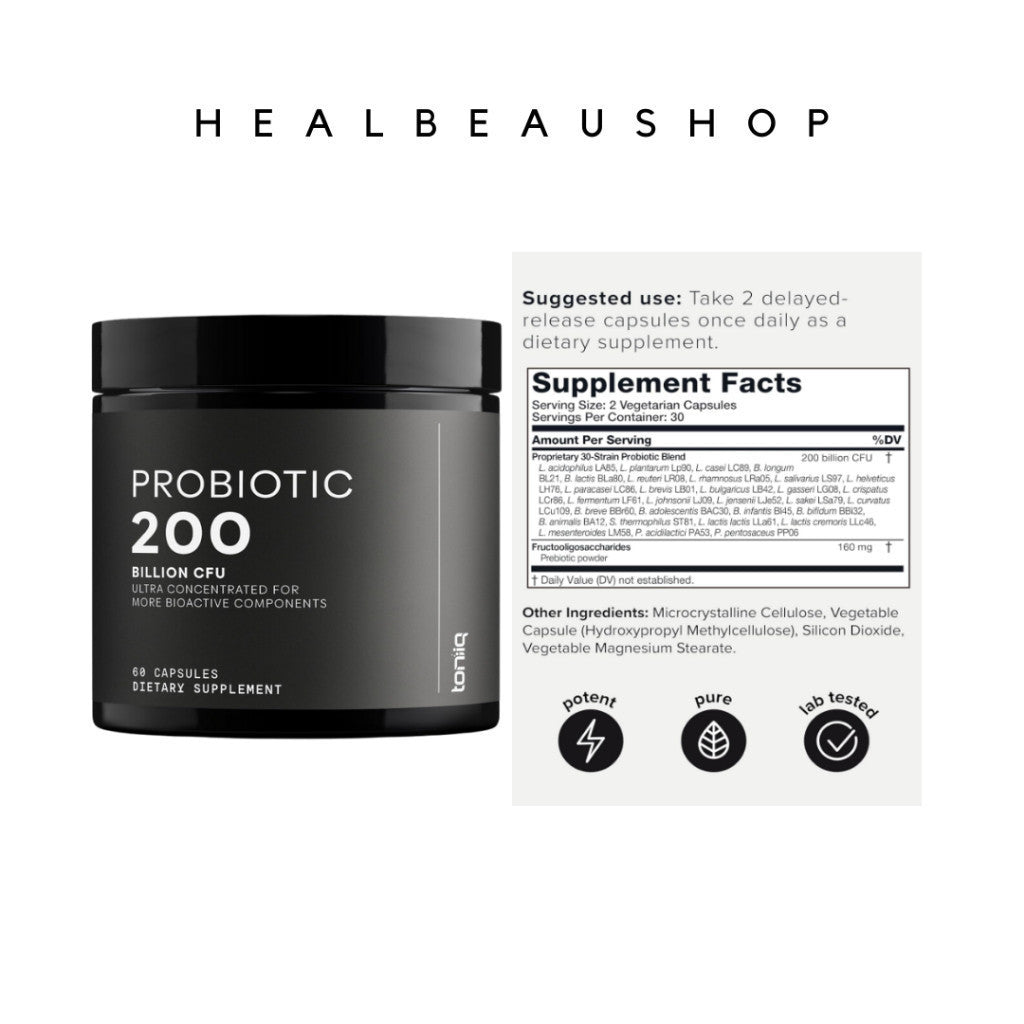 Toniiq Probiotic 200billion 30strain Lactobacillus Reuteri 50billion 60caps