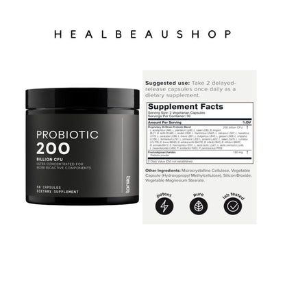 Toniiq Probiotic 200billion 30strain Lactobacillus Reuteri 50billion 60caps