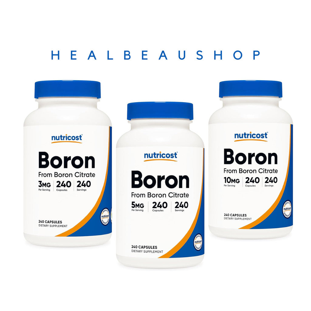 Nutricost Boron 10 mg / 5 mg / 3 mg – 240 Capsules | Bone, Joint & Muscle Support Supplement