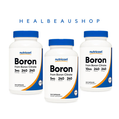 Nutricost Boron 10 mg / 5 mg / 3 mg – 240 Capsules | Bone, Joint & Muscle Support Supplement