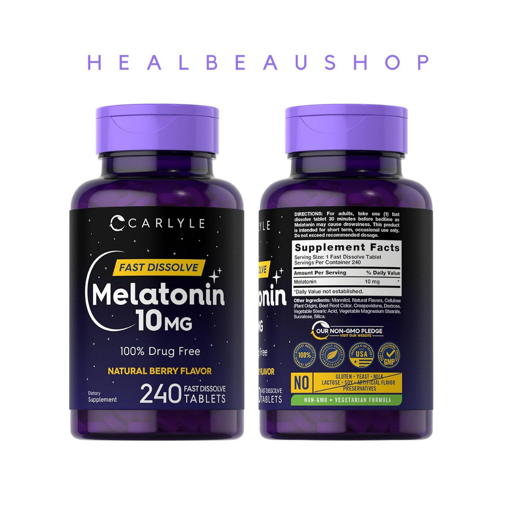 Carlyle Melatonin 10mg Suplemen Insomnia Depresi Gelisah Ori USA